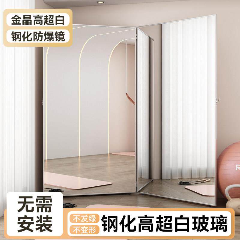 双折叠全身镜收纳家用落地镜舞蹈1219可镜子小户镜客型穿衣镜厅装