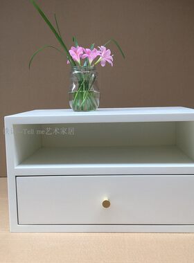 欧式田园白色实木床头柜清新韩式日式悬空梳妆台简约小柜子床边桌