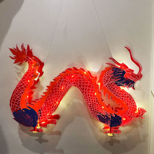 中秋节儿童玻璃纸灯笼材料包传统手工艺彩色手绘中国龙年生肖灯笼