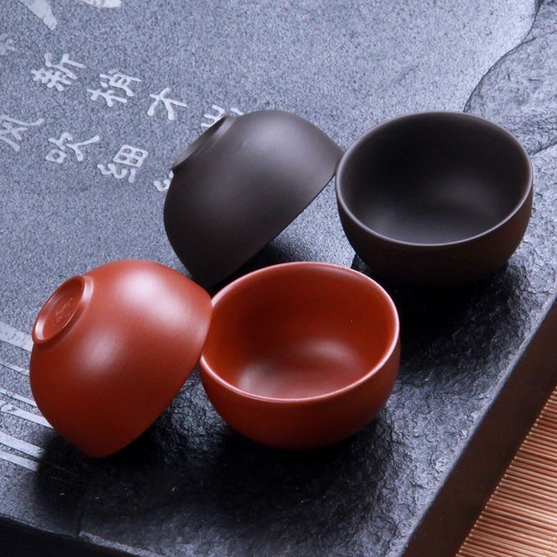朱泥紫砂茶杯客杯功夫茶杯单杯功夫茶具品茗陶瓷茶杯中号杯40毫升