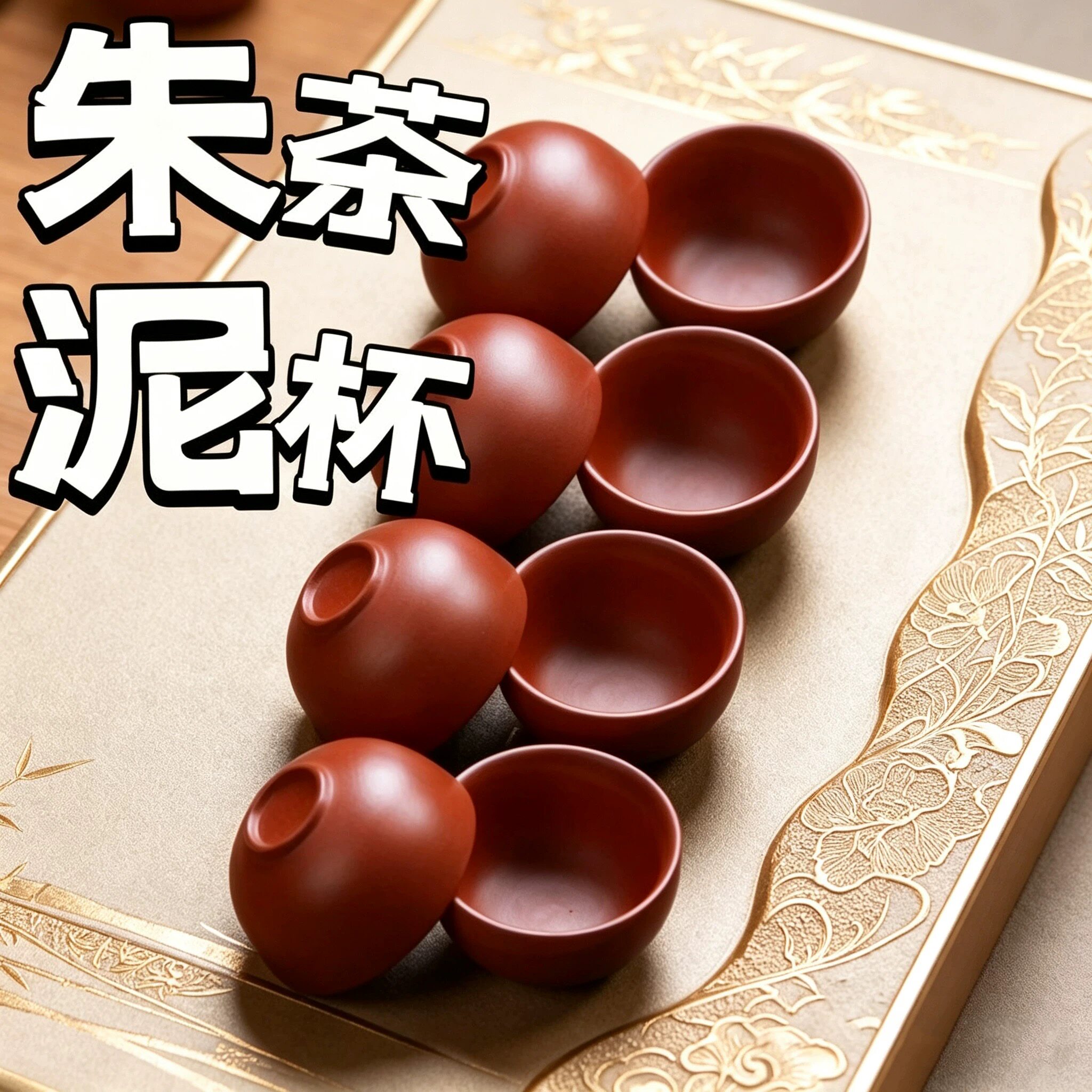 潮汕朱泥茶杯约30毫升陶瓷功夫紫砂茶杯茶具紫砂品茗防烫主人可养