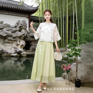 2026新款春夏民国风女装新中式复古唐装绣花改良汉服茶服民族风套