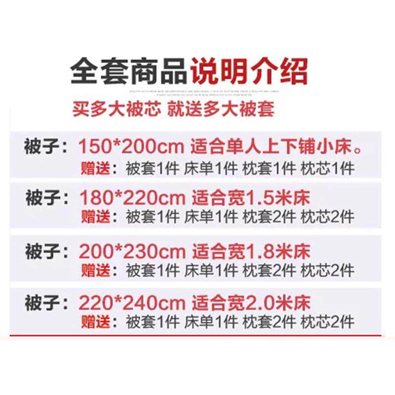 被子冬带被套床单枕套枕芯双人一套单人棉被通用学生宿舍四季春秋