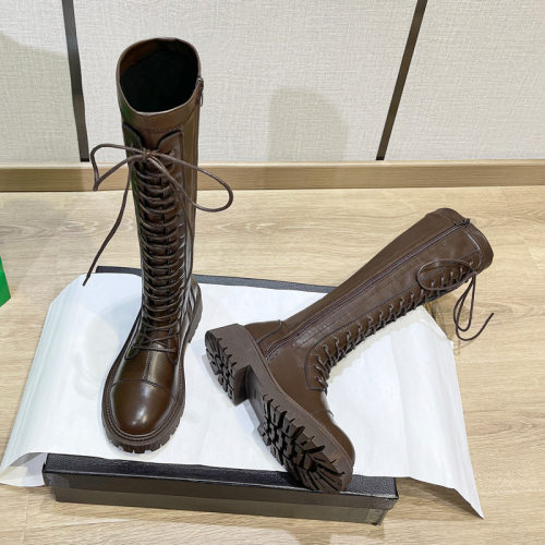 2026新款长筒皮靴女骑士靴秋冬季粗腿高筒靴厚底马丁靴女弹力靴子