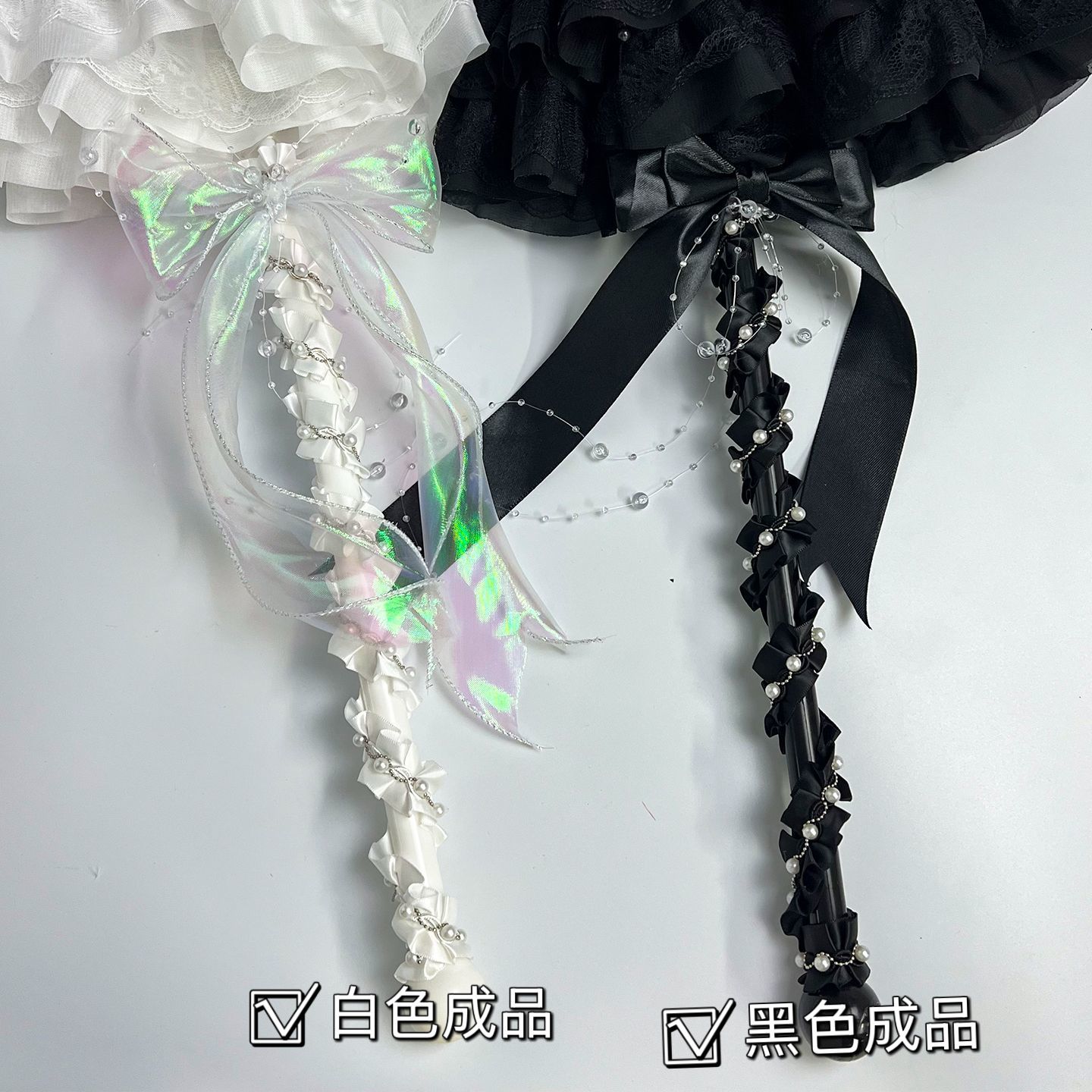 洛丽塔lo伞伞柄材料包手工蕾丝花边辅料DIY配件lolita伞柄图片