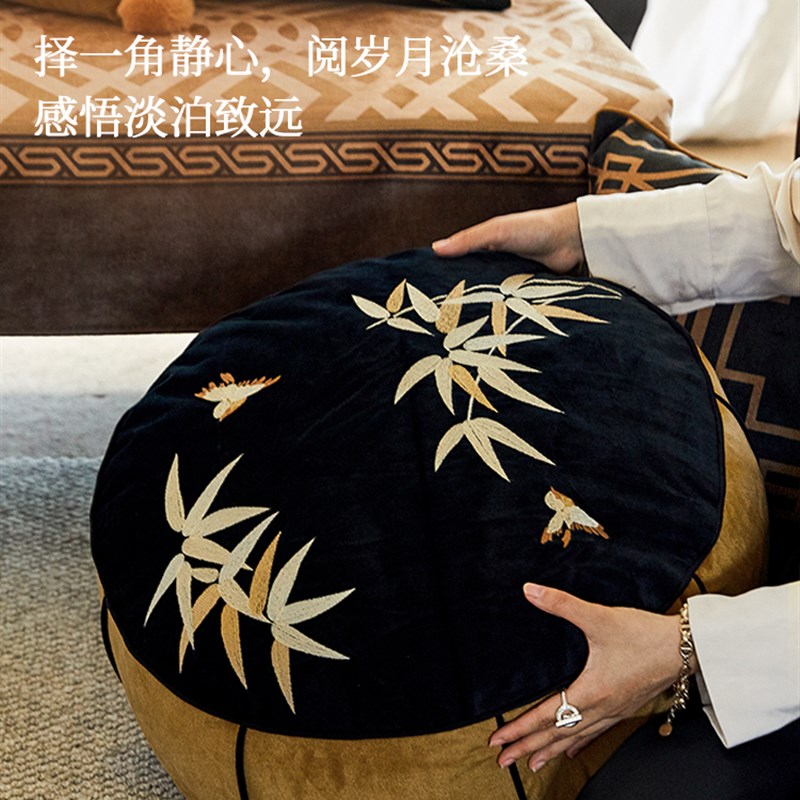 蜡笔派巴山竹夜蒲团新中式坐垫坐墩地上榻榻米氛围感靠垫客厅O
