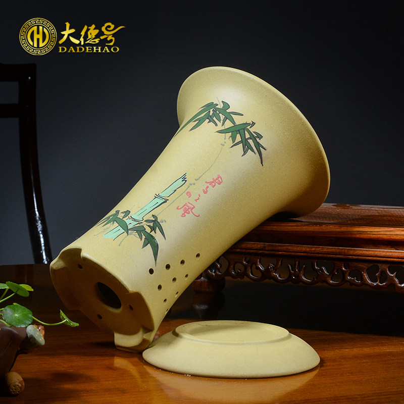 宜兴紫砂兰花花盆梅兰竹菊家用花盆陶瓷大号兰草兰花专用盆带托盘