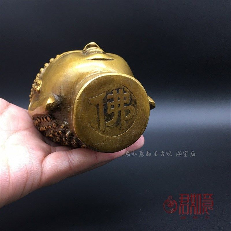 铜器黄铜释迦摩尼佛首摆件 中小号释迦牟尼佛像禅意佛头玄关装