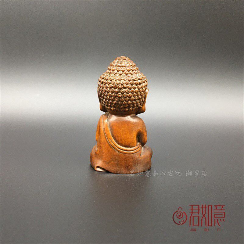 仿古黄杨木木雕宝宝佛迷你小佛祖释迦摩尼小摆件佛像小摆件古玩