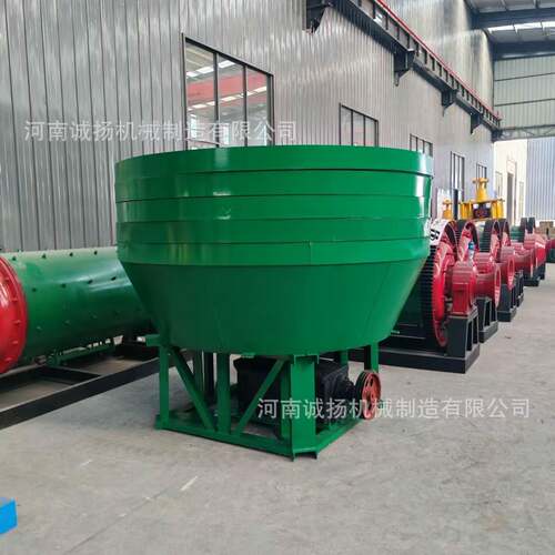 诚扬金属矿研磨碾金机1500型双轮湿式选金湿碾机金矿碾子研磨设备