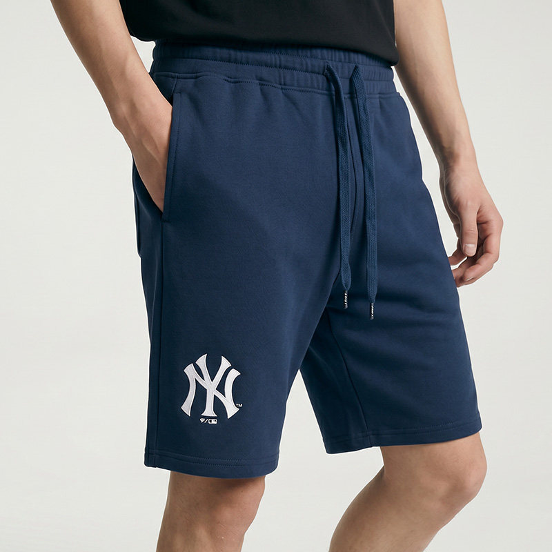FANATICS x MLB联名款纽约洋基队NY标志抽绳设计休闲短裤情侣