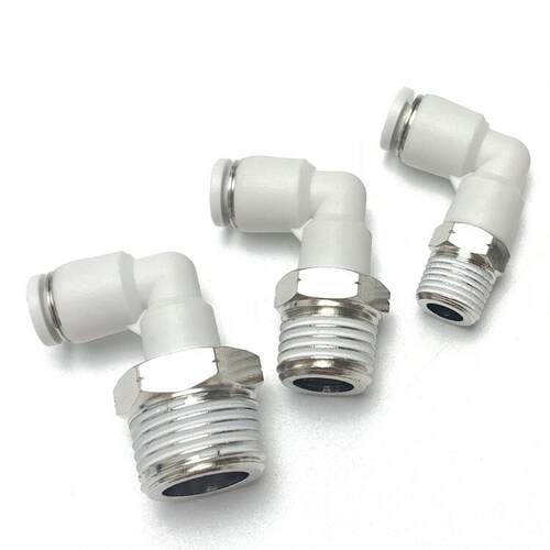 美制NPT螺纹弯通气管快插接头 APL 6/8/-NPT1/8,NPT1/4白色锌合金