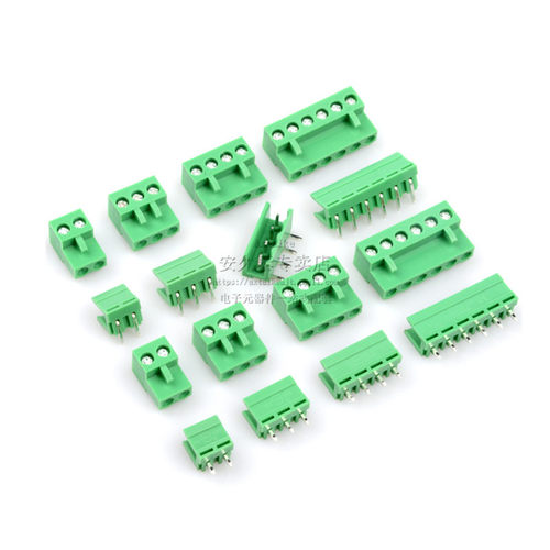 5套 HT508插拔式接线端子连接器2P3P4P5P6~8位插头直弯针座5.08mm