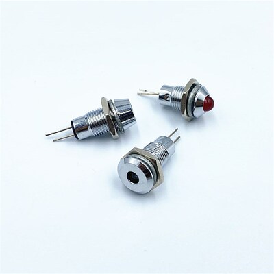 开孔8mm金属LED指示灯直插针脚凹头凸头平头信号灯3V6V12V24V220V