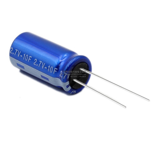 法拉电容 2.7V10F 10f/2.7伏 2R7引线圆柱R型超级电容器12.5*26.5