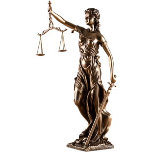 仿铜司法公平公正正义女神忒弥斯雕塑雕像律师办公室法律天平摆件