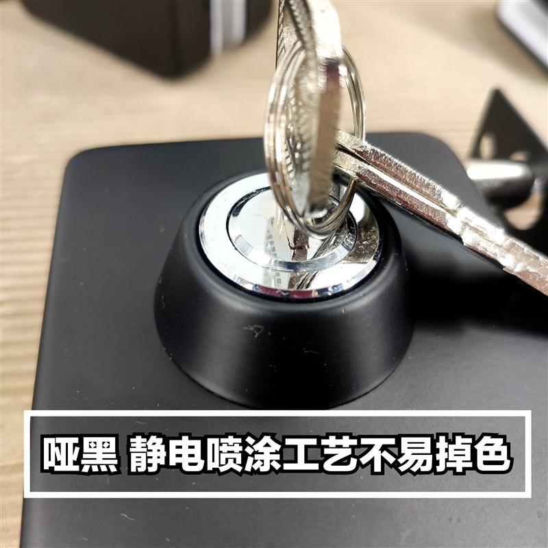 免打孔黑色玻璃门锁无框门地弹簧门插销锁单门双门玻璃门锁哑黑色图片