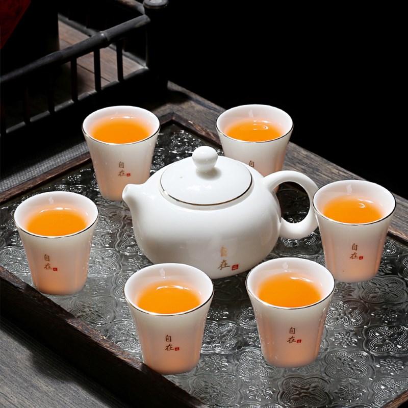 德化白瓷茶壶功夫泡茶壶茶杯家用羊脂玉瓷茶具西施壶可断水单壶
