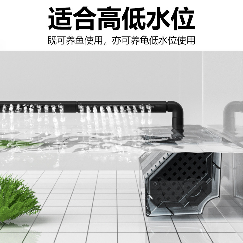 龟缸过滤器小型瀑布三合一吸粪便水循环内置超静音乌龟低水位净水图片