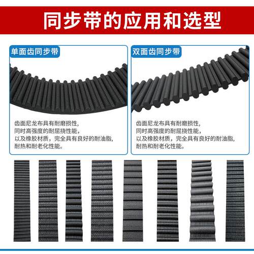 橡胶工业齿形同步带双面齿 DA14M1932 DA14M1960 DA14M1988传动带