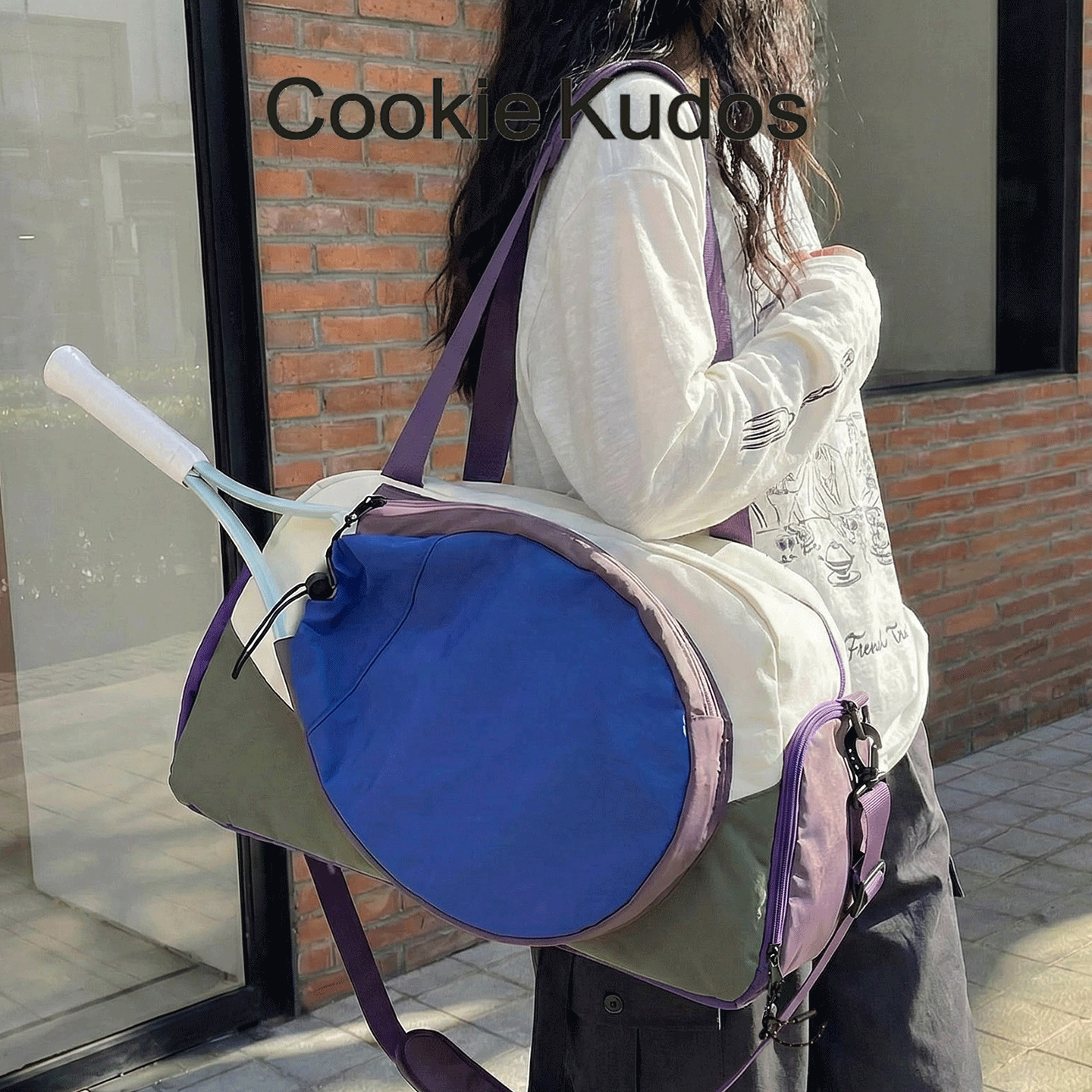 Cookie Kudos多功能撞色大容量羽毛球训练包男女轻便健身收纳包