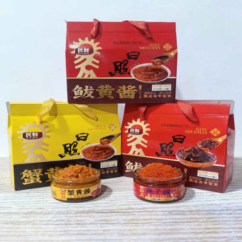 民群鱼子酱鲅鱼酱蟹黄酱虾酱礼盒包瓶装罐头熟食下饭拌面送礼首选