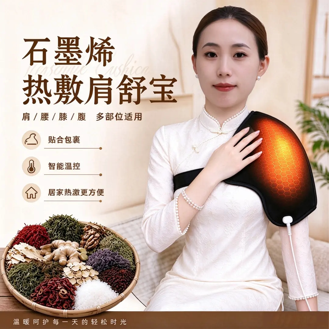 肩舒宝艾草石墨烯海盐电加热敷袋家用肩膀肩周护肩护膝新国标3C