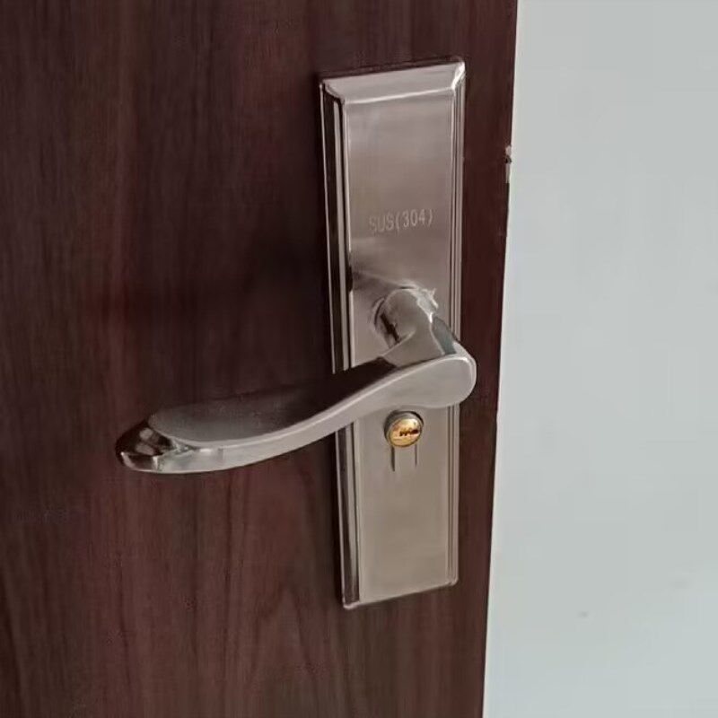 不锈钢房门锁卫生间门锁室内卧室洗手间单舌门锁厕所通用型门把手