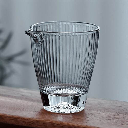 日式公道杯 玻璃一体锤纹分茶器 加厚透明公杯 家用功夫茶海 茶具