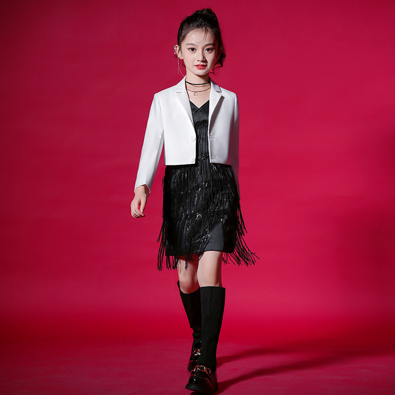 女童礼服轻奢小众高端气质走秀表演服女孩主持人钢琴演讲晚礼服春