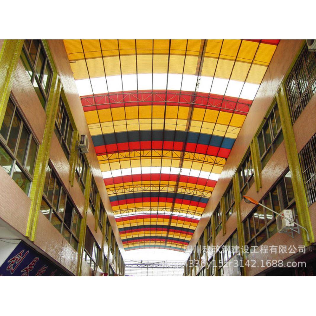 成都轻钢结构pvc防腐瓦厂房大棚防腐PVC塑钢瓦雨棚屋面