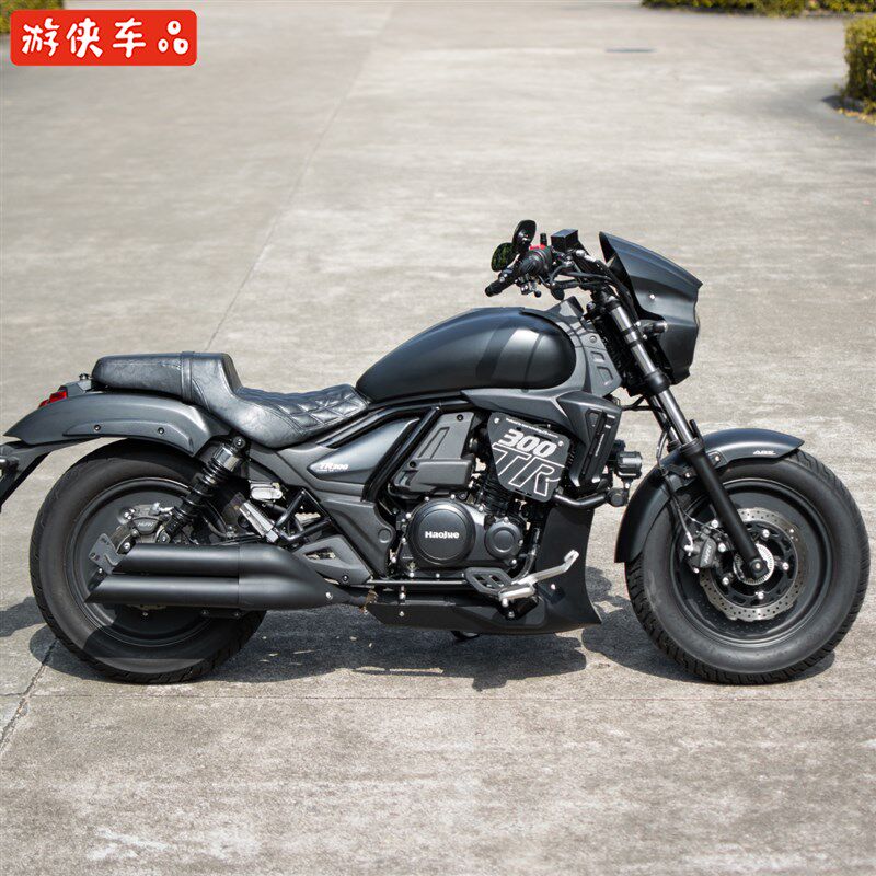 豪爵TR300改装哈雷方向把专用直上加粗42管车把新款V型手把免改线