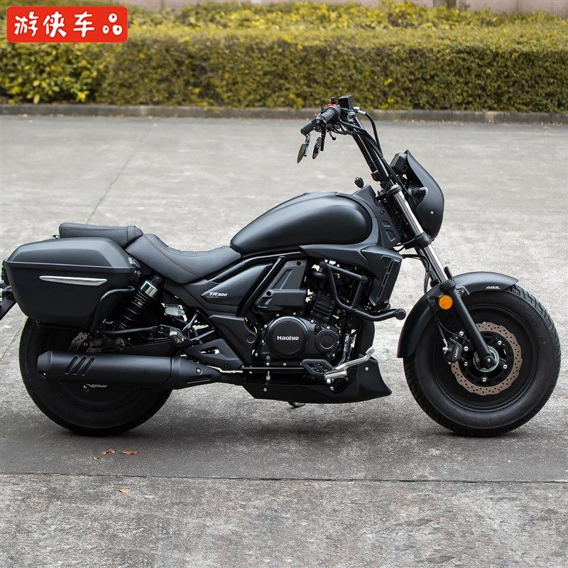豪爵TR300改装羊角把加高方向把专用直上无损哈雷巡航风格车把