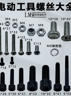 电动工具螺丝大全十字螺丝自贡螺丝平头内六角外六角螺母标准件