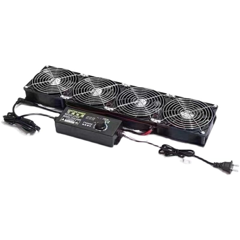 12CM机箱静音 110V-220V可调速电脑机柜显卡架水冷排暴力散热风扇