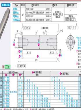 替代 导向轴 一端台阶型 两端内螺纹型 PSFGA20-53-F3-P12-M6- N8