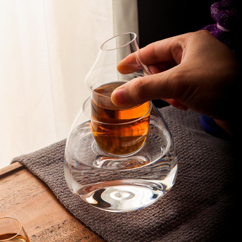 日式清酒壶水晶玻璃冰酒壶家用清酒杯黄酒温酒壶烫酒器小号烈酒杯