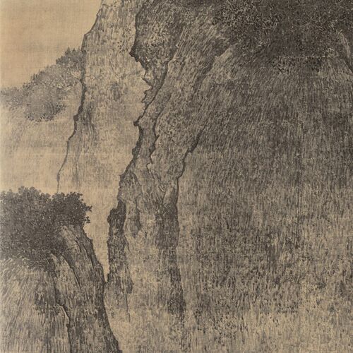 宋 范宽 溪山行旅图 国画 古代山水 客厅玄关办公室挂画 微喷复制