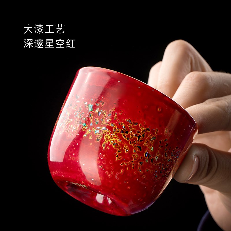 妙莲天香林剑军老师纯手工大漆主人杯高档个人专用茶具茶杯品茗杯