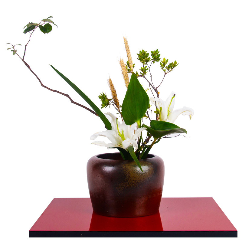 缸中华花艺花道陶瓷仿柴烧窑变花器文人插花花艺教学茶室摆设器皿