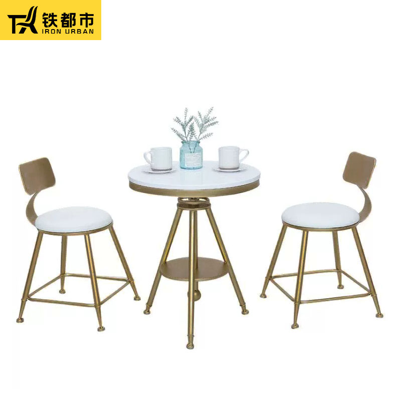 北欧奶茶店桌椅组合简约清新网红咖啡厅冷饮甜品店铁艺休闲小桌椅图片