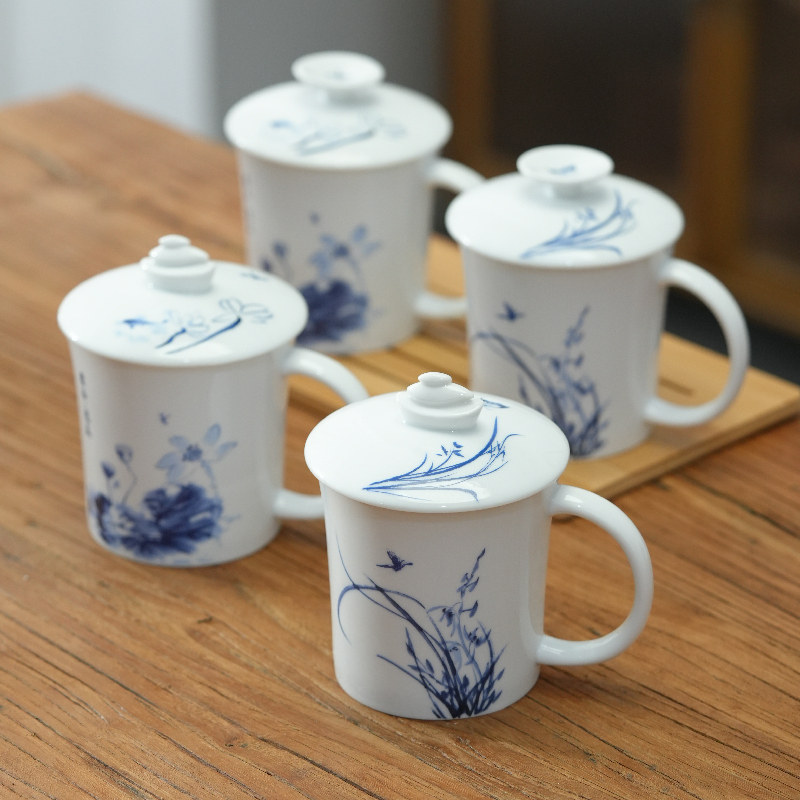 彼物 君子怀玉自在大茶杯茶水分离陶瓷杯过滤茶杯喝茶办公室泡茶
