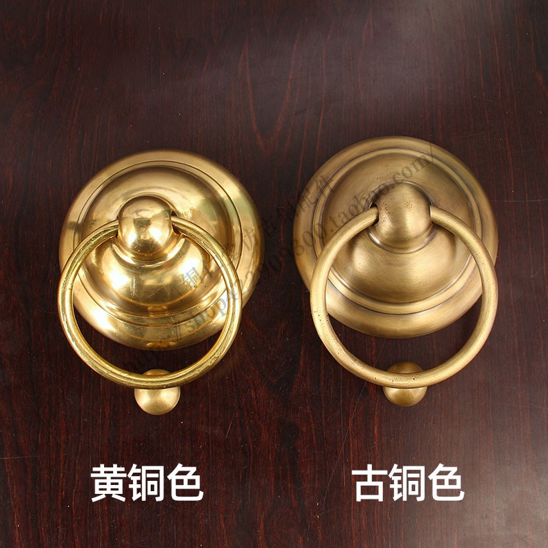 中式仿古黄铜门拉手 实木大门复古拉手设计 别墅大门仿古五金配件