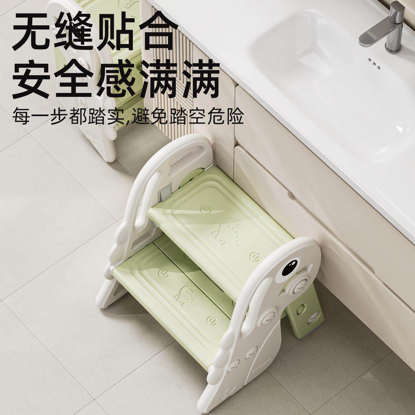 儿童洗手踩脚凳宝宝漱洗台阶脚梯可折CJD-KLLC叠婴幼儿洗脸梯池楼