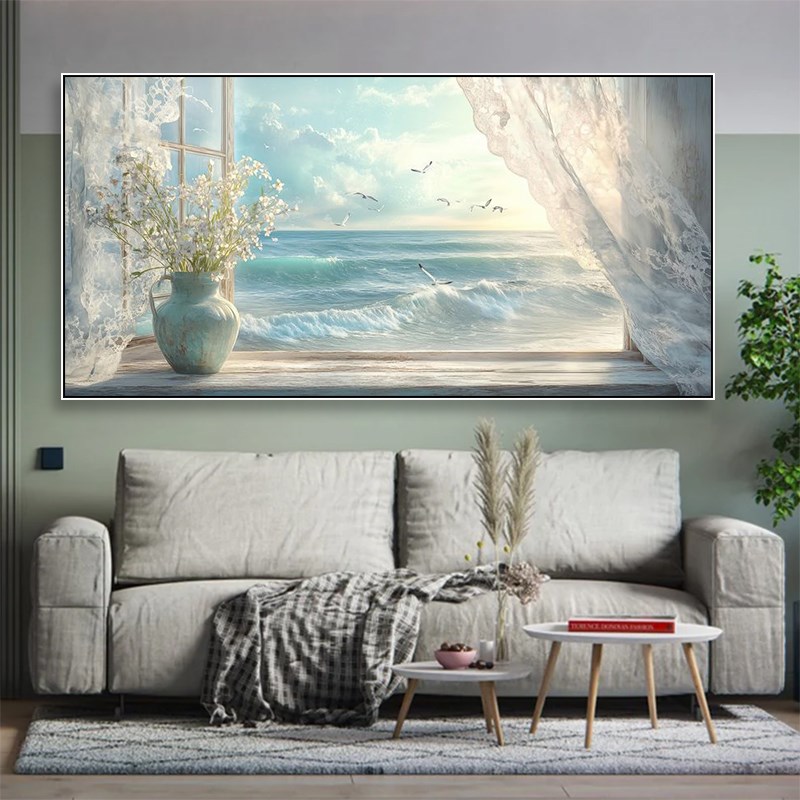 视觉延伸空间感3D立体假窗户挂画木窗壁画欧式复古窗外风景装饰画