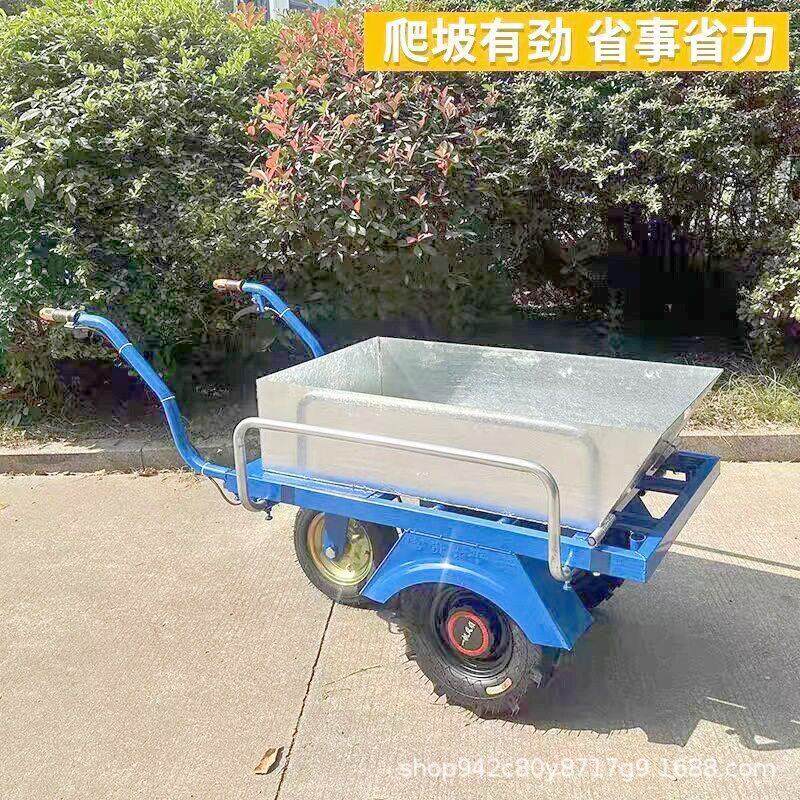 载重1吨重型电动手四车轮推搬运车鸡公平板48V车间仓输XYQ库运平