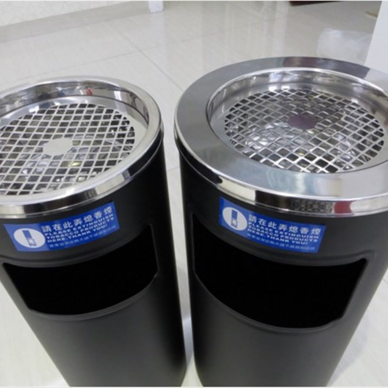 不锈钢垃圾桶包邮 酒店大堂立式烟灰缸座地果皮桶大号方形带内桶