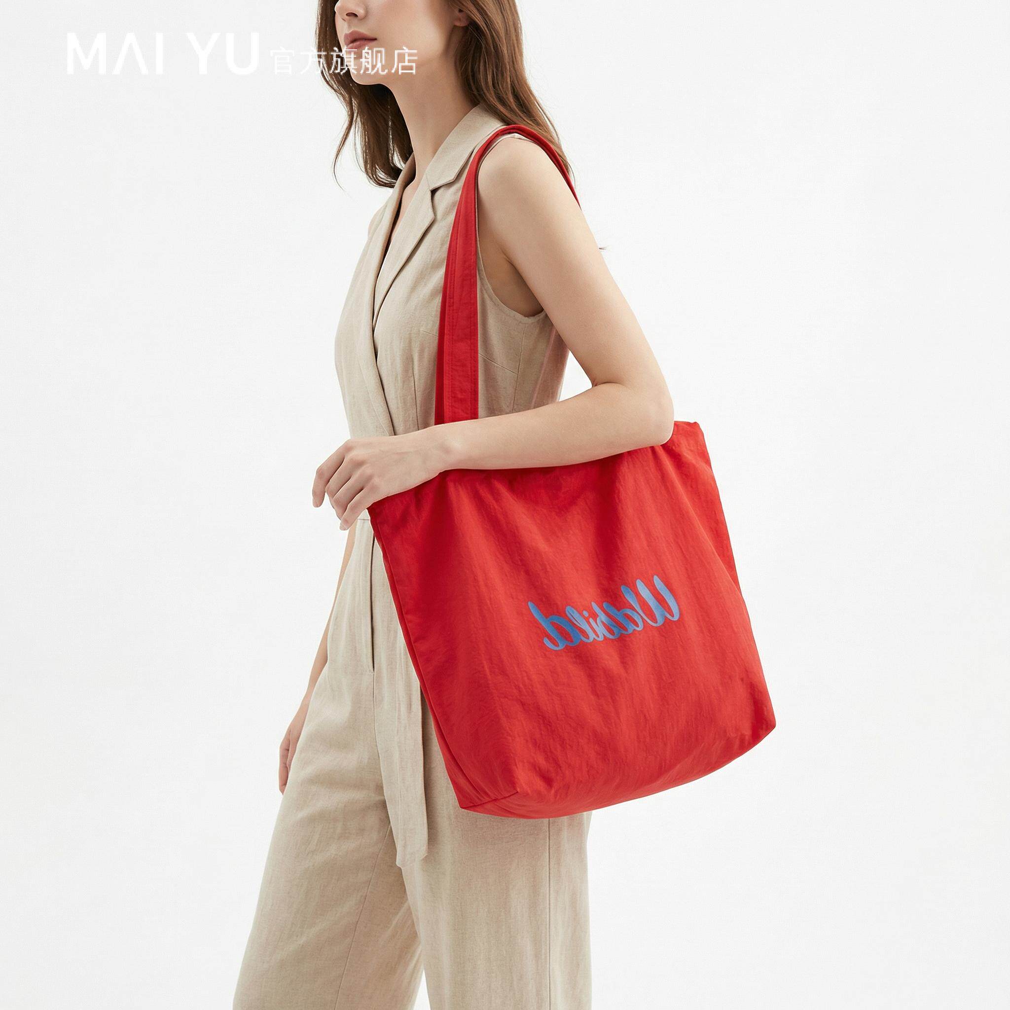 MY韩系通勤帆布包大容量高级感斜挎慵懒风小个子拉链