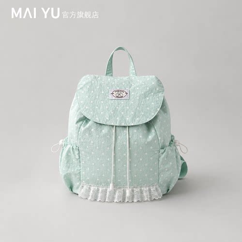 MY潮流时尚大容量户外旅行通勤背包女2026新款简约休闲波点双肩包
