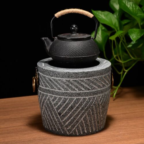 围炉煮茶小火炉烧烤炭炉取暖烤茶石头烤火盆茶罐罐茶炉石头炉子